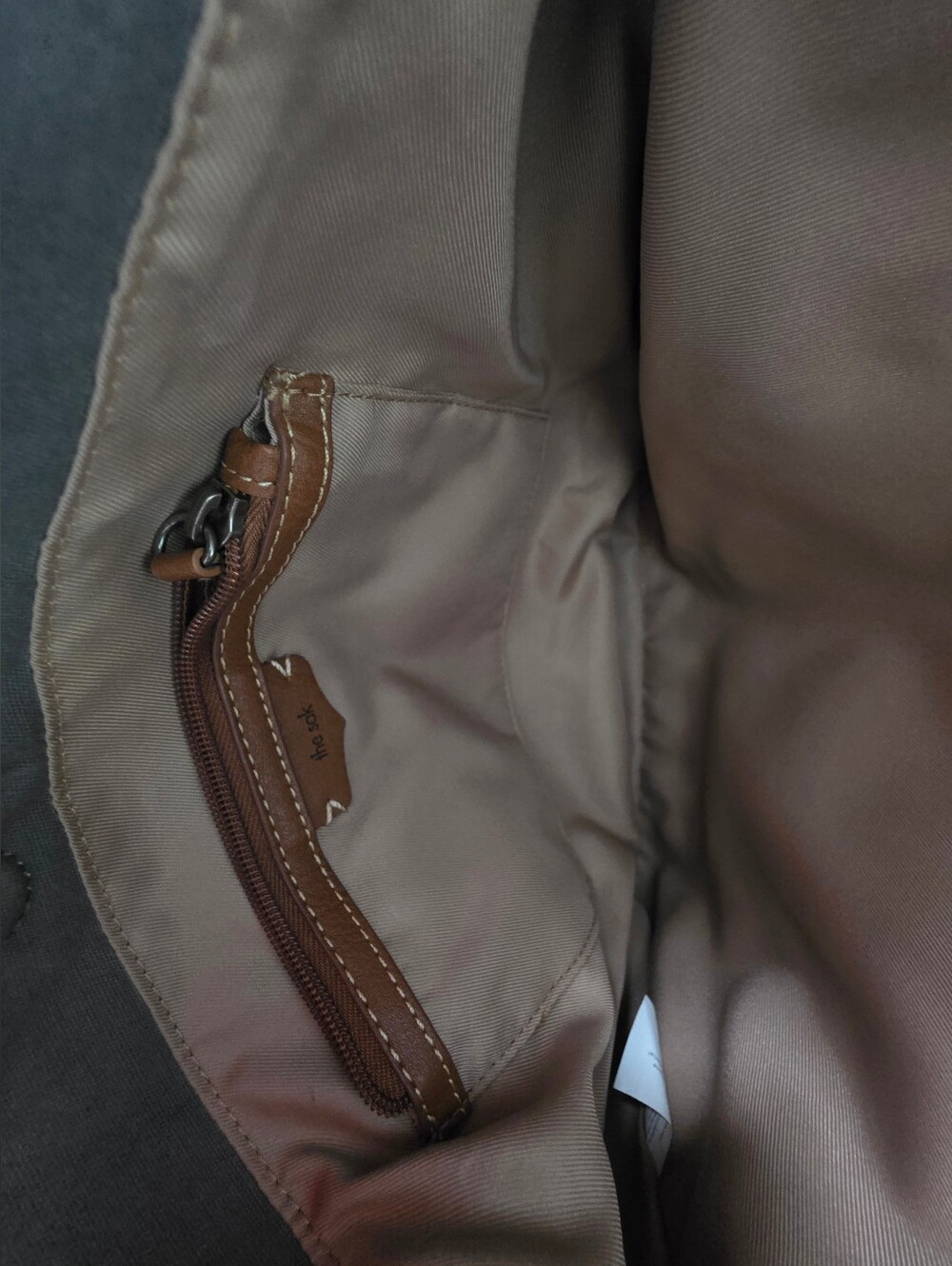 The Sak Gray Leather Huntley Hobo Bag with Brown Tassel - Picture 5 of 10